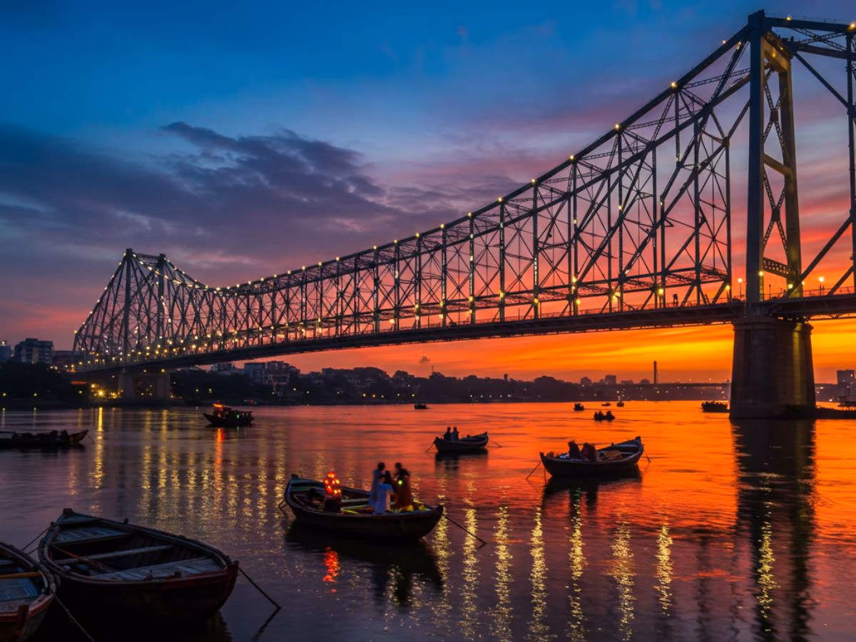 Kolkata skyline and city life